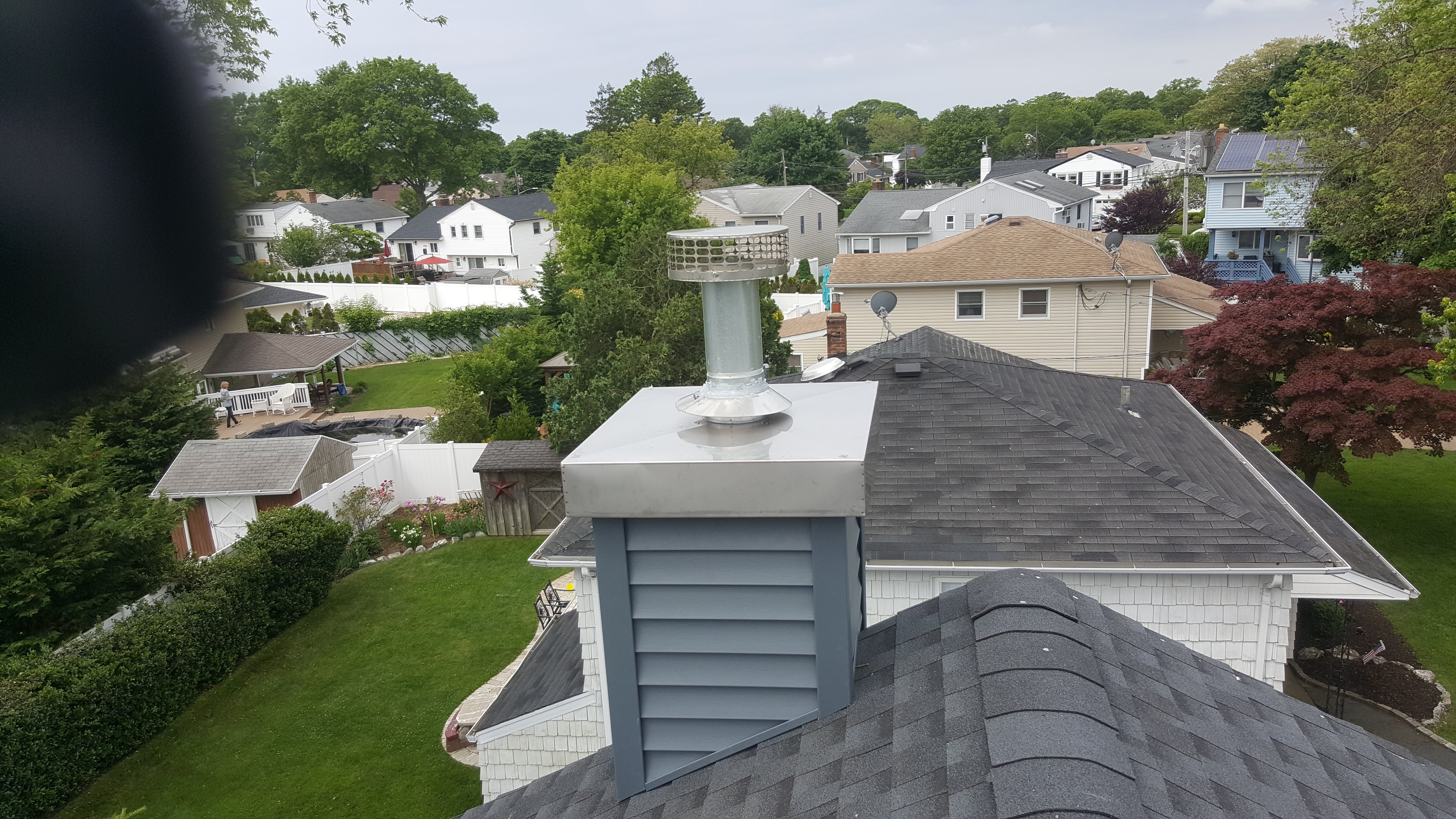 Complete chimney crown rebuild and waterproofing in West Hampton, New York