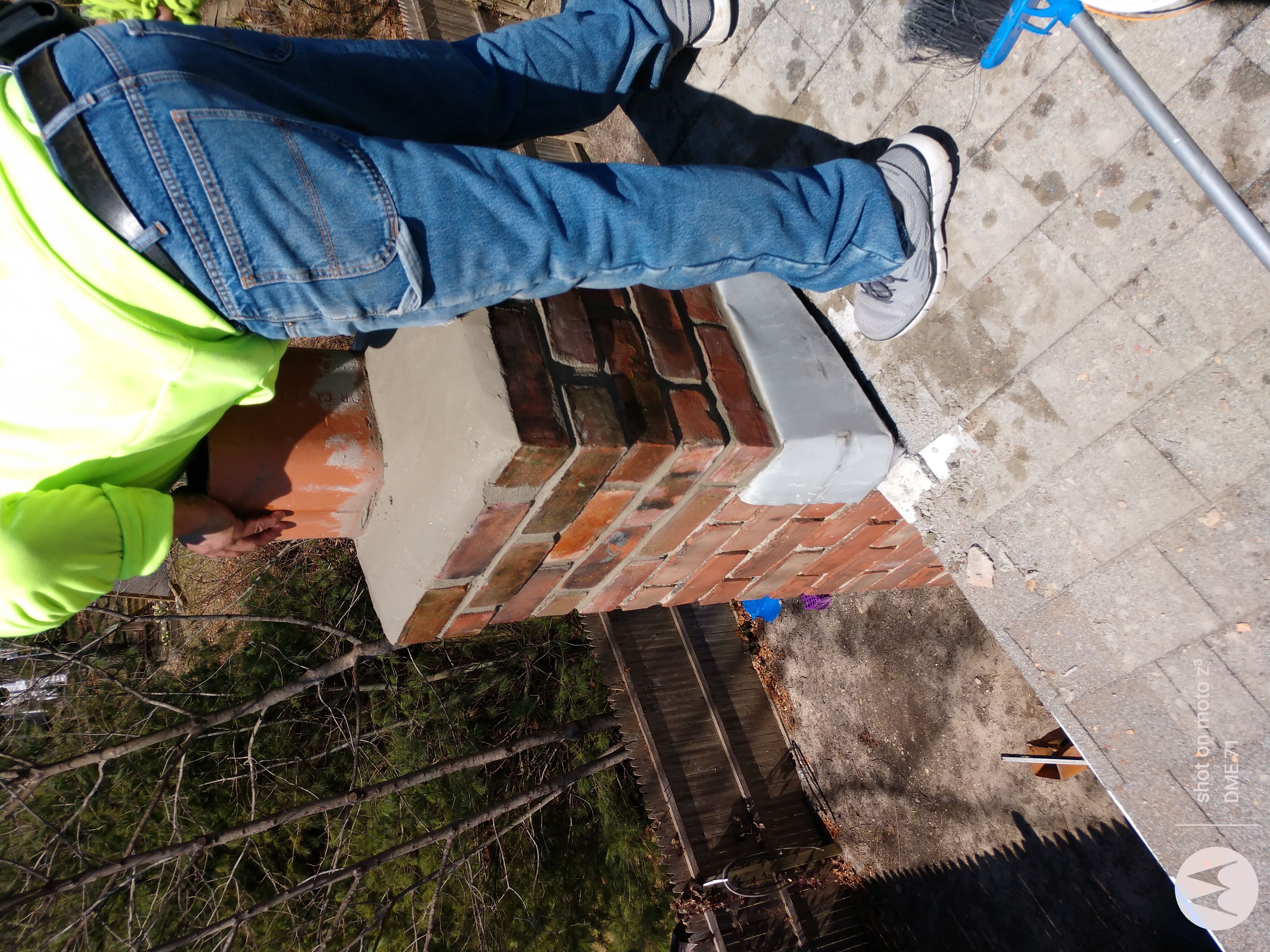 Cracked chimney professionally repaired in West Hampton, NY